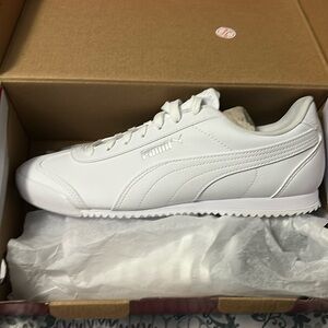 Puma All-White Low-Profile Leather Sneaker